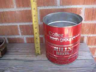 Vintage 3 Lb.  - Size Red Hills Bros Coffee Tin Can San Francisco Usa