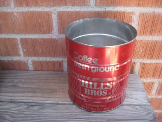 Vintage 3 lb.  - Size Red HILLS BROS Coffee Tin Can San Francisco USA 2