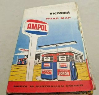 1960s Ampol Oil Co.  Road Map Of Victoria Australia