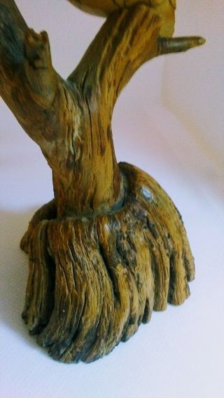 Hand - man Carved Owls Vintage Wood Artisan Wright Pre - owned 3
