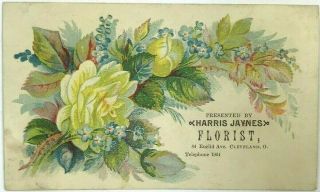 Harris Jaynes Florist Cleveland Ohio Oh 84 Euclid Avenue Victorian Trade Card