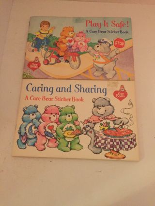 Care Bears Play It Safe & Caring Is Sharing Sticker Coloring Book 1984 Pizza Hut