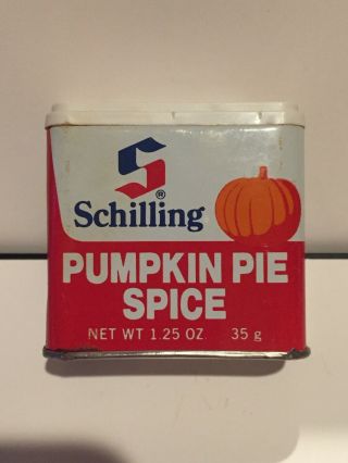 Vintage Mccormick Schilling Spice Tin Can Pumpkin Pie Spice 1977