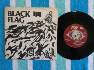 Black Flag Six Pack 45rpm 7 " W/picture Sleeve Alternative Tentacles 1981 1st Uk