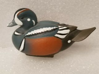Signed Jett Brunet Ducks Unlimited Miniature Decoy Harlequin Duck 2011 A Beauty