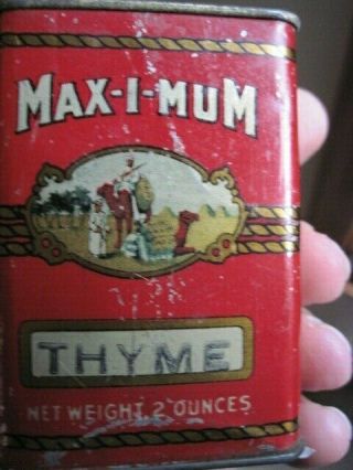 Maximum Thyme Spice Tin All Tin Litho Camels Pyramids Seattle Washington