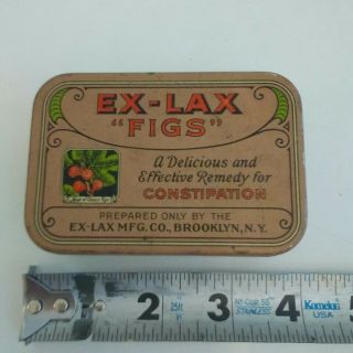 Vintage Ex - Lax " Figs " Tin Empty " A Treat To Eat "