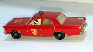 1965 Ford Galaxie Fire Chief Matchbox Lesney 59 C Made In England In 1966