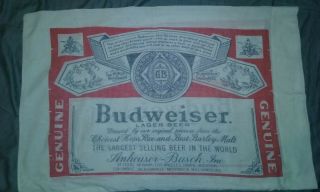 Vintage Budweiser Pillow Case King Of Beers Bud Bar Collectable 1970 