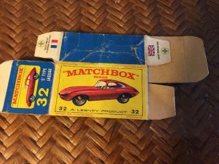 Matchbox - - Empty Box Only - - 32 E Type Jaguar
