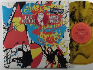 Elvis Costello Armed Forces Columbia Lp Nm Yellow/black Marble Vinyl Shrink