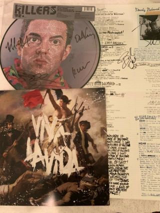 Coldplay Viva La Vida Signed Lyrics Book,  Green Day 24x24 Poster,  Vinyl