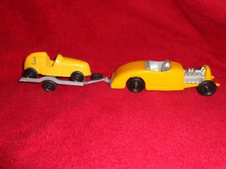 Tootsietoy Hot Rod With Trailer And Race Car