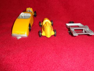 tootsietoy hot rod with trailer and race car 5