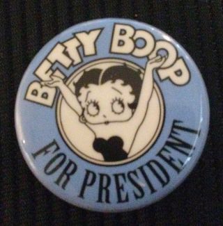 Betty Boop For President Vintage Collectible Badge Button Pin Rare Qty