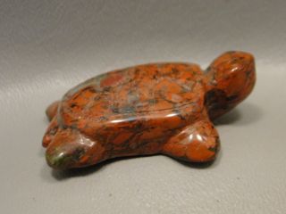 Stone Sea Turtle Figurine Gemstone Animal Carving 1.  75 inch Red Jasper Rock 2 3