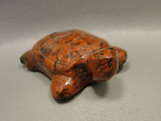 Stone Sea Turtle Figurine Gemstone Animal Carving 1.  75 inch Red Jasper Rock 2 4