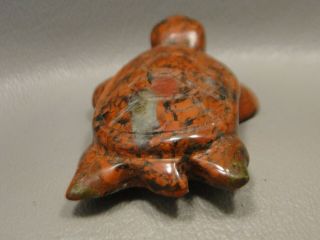 Stone Sea Turtle Figurine Gemstone Animal Carving 1.  75 inch Red Jasper Rock 2 5