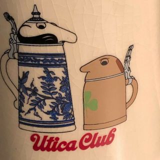 Utica Club VTG Beer Stein Mug Schultz Dooley Breweriana Made USA Lewis Bros 2