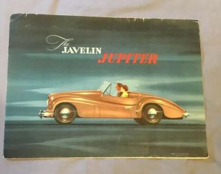 Vintage 1950 Jowett Javelin Jupiter Sports Car Color Brochure Poster