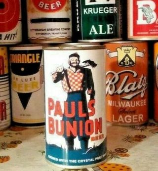 Novelty Beer Can - Pauls Bunion (paul Bunyon) Hq Paper Label - Waukesha Axe Man