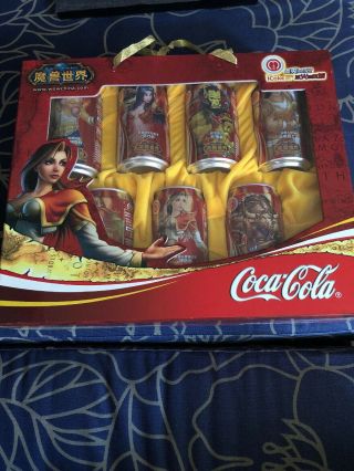 Rare Collector’s Set Blizzard World Of Warcraft China Coca Cola Can Box Set
