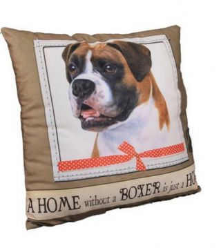 Boxer Throw Pillow A Home Without Is Just A House Dog Soft Brown Beige