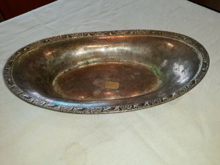 Vintage Waldorf Astoria Silver Soldered 10 " Oval Dish / Tray " Dated 1946 "