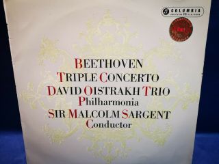 Columbia 10 " Sbo 2753 B/s Oistrakh /oborin Beethoven Triple Cto Knushevitzky