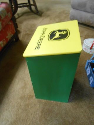 Great JOHN DEERE Wood Trash Bin Storage Box 2