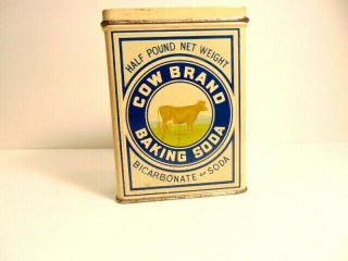 Vintage Cow Brand Baking Soday Tin Can