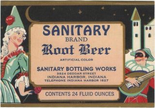 Vintage Sanitary Brand Root Beer Indiana Label