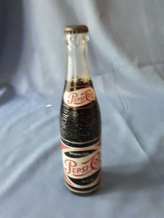 Vintage 1956 Sparkling Pepsi Cola Orlando,  Florida Full Bottle 10oz