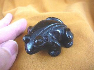 Y - Fro - 723) Little Black Onyx Frog Gemstone Carving Figurine Love Frogs Amphibian