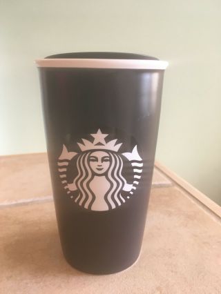 Starbucks Travel Tumbler Mug Ceramic Mermaid With Marker