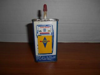 Vintage Sunoco 4 Oz Household Oil Can With Gas Pump On Rear