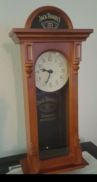 Jack Daniels Solid Oak Wall Clock 19.  5” High