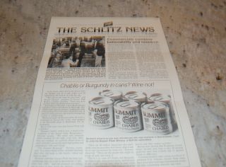 Oct 1981 Schlitz News For Employees Wine In A Can