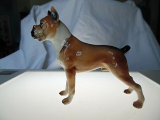 Napco Boxer Tan Glossy Finish Dog Figurine M1758 Japan Vtg Ceramic Porcelain