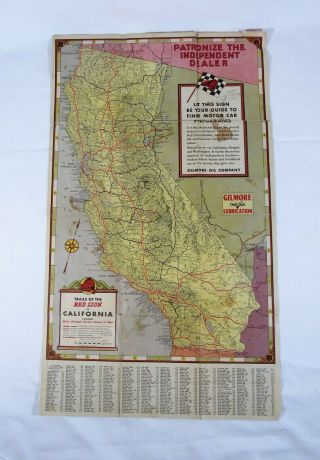 1935 Gilmore Red Lion Gasoline Map of West Coast California Oregon Washington 4