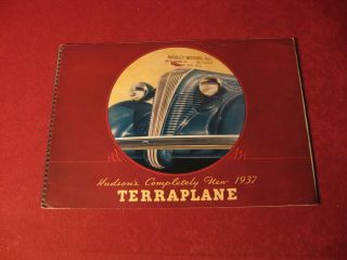 1937 Hudson Terraplane Showroom Dealership Sales Brochure Old Booklet