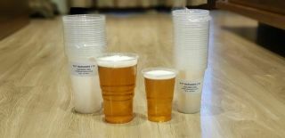 200 x Clear Strong Plastic ½ Pint / Pint Cups Disposable Beer Glasses Tumblers 5