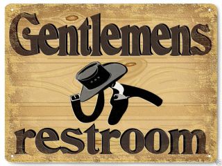 COWBOY STYLE RESTROOM METAL SIGNS vintage style MENS / WOMENS bathroom door art 2