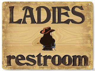 COWBOY STYLE RESTROOM METAL SIGNS vintage style MENS / WOMENS bathroom door art 3