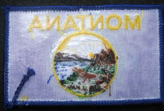 MONTANA EMBROIDERED SEW ON PATCH TOURIST SOUVENIR STATE FLAG 3 1/2 