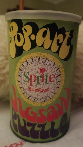 Sealed/oldie Rare 1968 Sprite Can Pop Art Jigsaw Puzzle Never Opened
