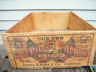 Vintage American Family Soap Cake Wood Crate Awesome Graphics Nr Sign