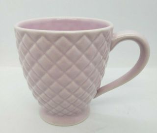 2006 Starbucks Embossed Dusty Pink Quilted Diamond 14 Oz Pedestal Footed Mug