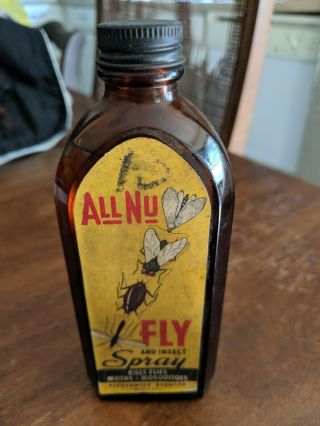 Rare Vintage All Nu Fly And Insect Poison Bottle Paper Label Find Another