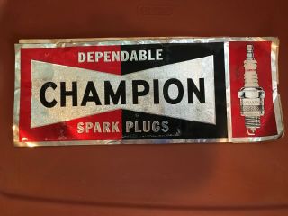 Large Champion Spark Plug Vintage Sign Sticker Nos